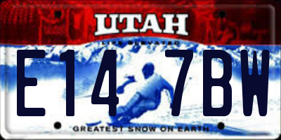 UT license plate E147BW