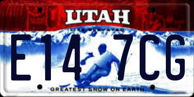 UT license plate E147CG