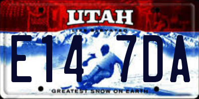 UT license plate E147DA