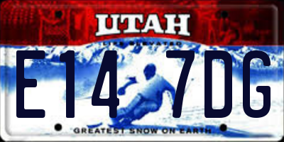 UT license plate E147DG