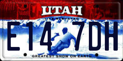 UT license plate E147DH