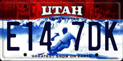 UT license plate E147DK