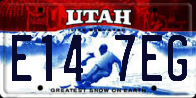 UT license plate E147EG