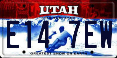 UT license plate E147EW