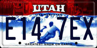 UT license plate E147EX
