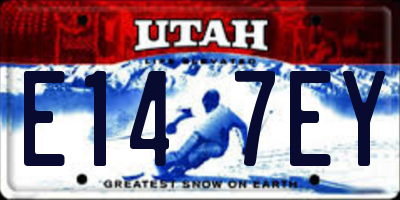 UT license plate E147EY
