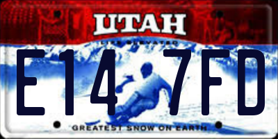 UT license plate E147FD