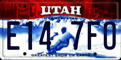 UT license plate E147FO