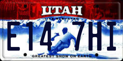 UT license plate E147HI