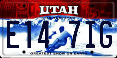UT license plate E147IG