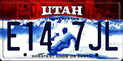 UT license plate E147JL