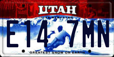 UT license plate E147MN