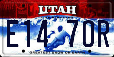 UT license plate E147OR