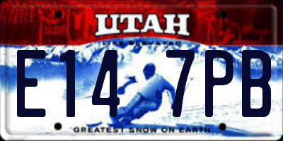 UT license plate E147PB