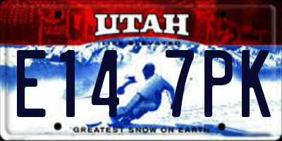 UT license plate E147PK