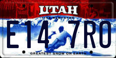 UT license plate E147RO