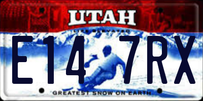 UT license plate E147RX