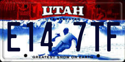 UT license plate E147TF
