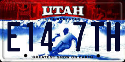 UT license plate E147TH