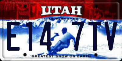 UT license plate E147TV