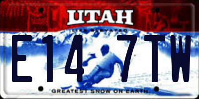 UT license plate E147TW