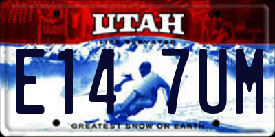 UT license plate E147UM
