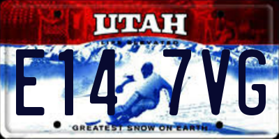 UT license plate E147VG