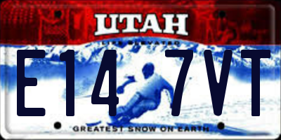 UT license plate E147VT