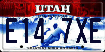 UT license plate E147XE