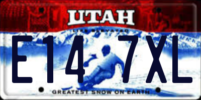 UT license plate E147XL