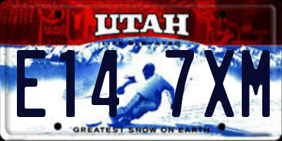 UT license plate E147XM