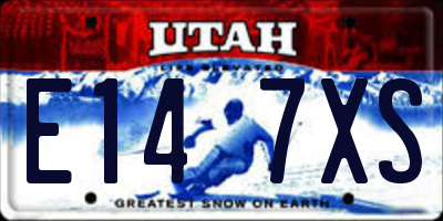 UT license plate E147XS
