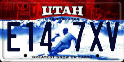 UT license plate E147XV