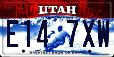 UT license plate E147XW
