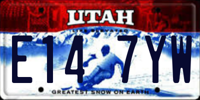 UT license plate E147YW