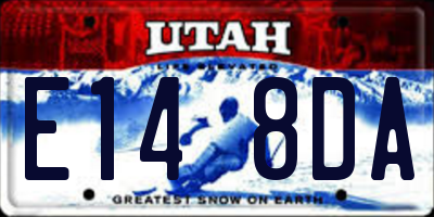 UT license plate E148DA