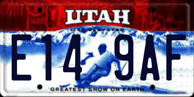 UT license plate E149AF