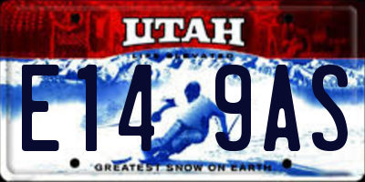 UT license plate E149AS