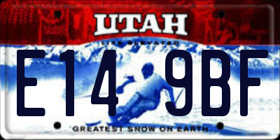 UT license plate E149BF