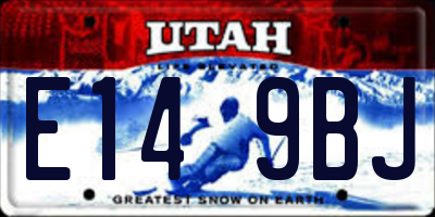 UT license plate E149BJ