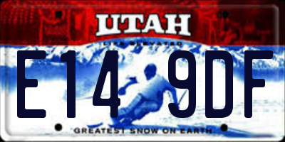 UT license plate E149DF
