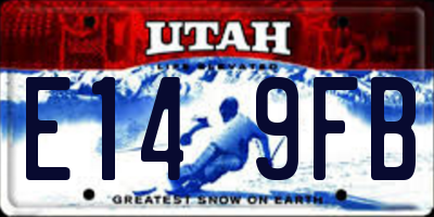 UT license plate E149FB