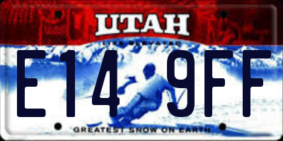UT license plate E149FF