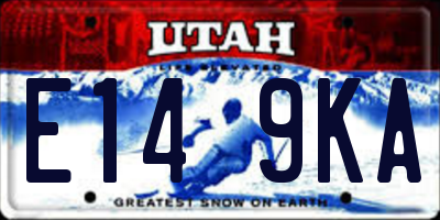UT license plate E149KA