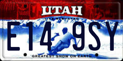 UT license plate E149SY