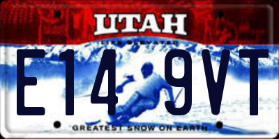 UT license plate E149VT