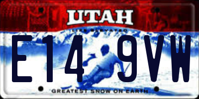 UT license plate E149VW