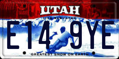UT license plate E149YE