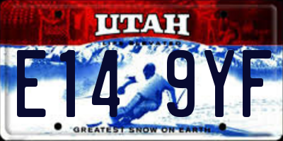 UT license plate E149YF