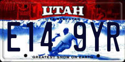UT license plate E149YR